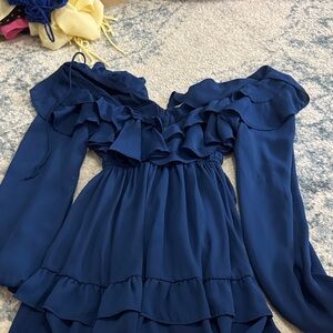 American Eagle Outfitters Blue Long Sleeve Dress